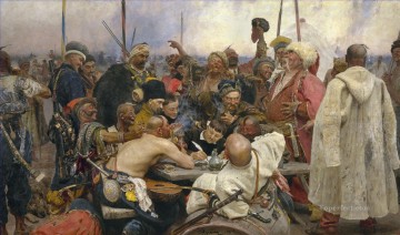  HM Lienzo - la respuesta de los cosacos zaporozhianos al sultán mahmoud iv 1891 Ilya Repin